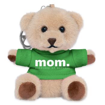 Maman. Motif - Porte-clés ourson - vert - Devant