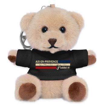 France - Aix-en-Provence - Frankreich - Flagge - Teddy Schlüsselanhänger - Schwarz - Vorne