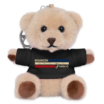 France - Besançon - France - Flag - Stripes - Teddy Keyring - black - Front