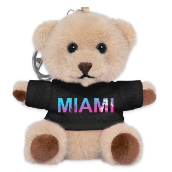 Miami Neon Palm Trees Sunset - Teddy Keyring - black - Front