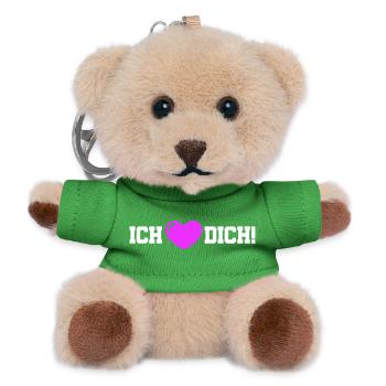 Ich Liebe Dich Herz - Teddy Schlüsselanhänger - Grün - Vorne