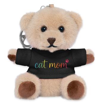 Cat Mom Regenbogen - Süßes Katzen Mama Design - Porte-clés ourson - noir - Devant