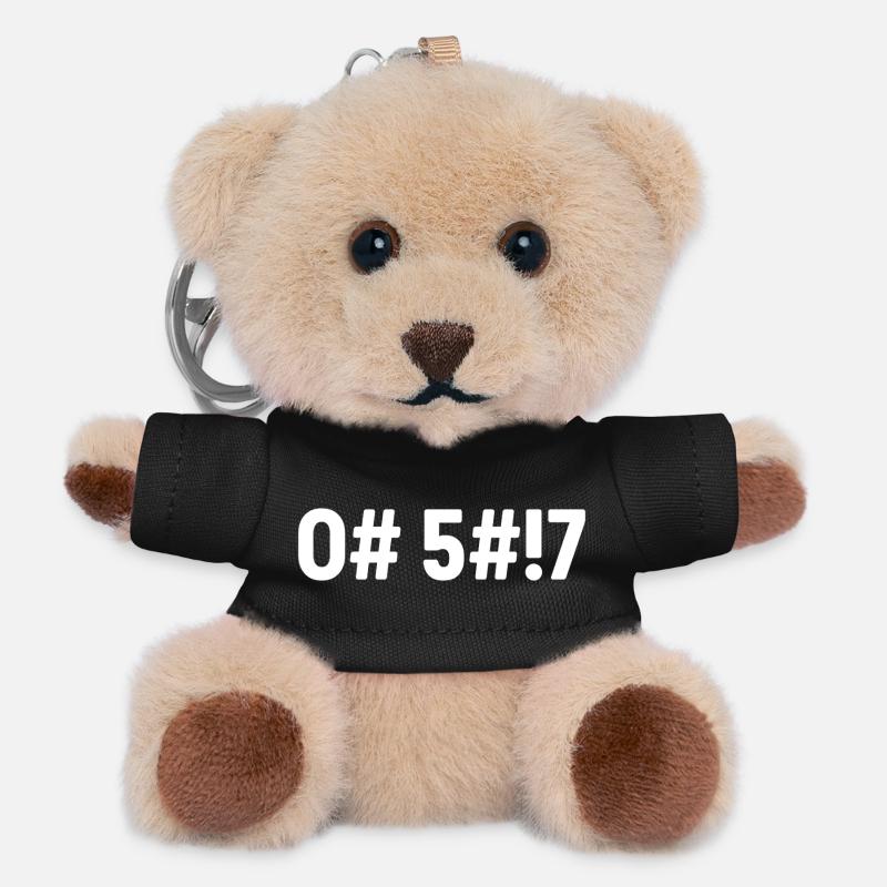 Oh merde, codé - Porte-clés ourson - noir