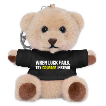 Courage Over Luck Typographie - Porte-clés ourson - noir - Devant