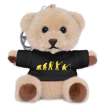 Fischereievolution Pfad Design - Teddy Schlüsselanhänger - Schwarz - Vorne
