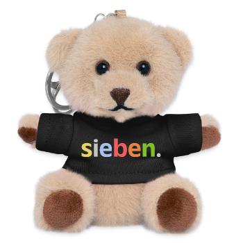 7. Geburtstag Junge Sieben 7 Jahre Jubiläum  - Teddy Schlüsselanhänger - Schwarz - Vorne