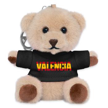 Valencia Flagge Spanien - Teddy Schlüsselanhänger - Schwarz - Vorne