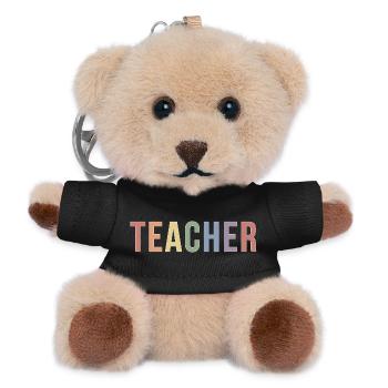 Soft Pride Teacher Typography Design in 90s look - Teddy Keyring - black - Front