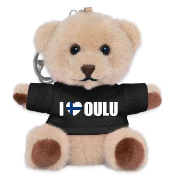 J’adore Oulu Finlande - Porte-clés ourson - noir - Devant
