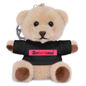 Kraftvolles Frauenlogo mit fetter Schrift - Teddy Schlüsselanhänger - Schwarz - Vorne
