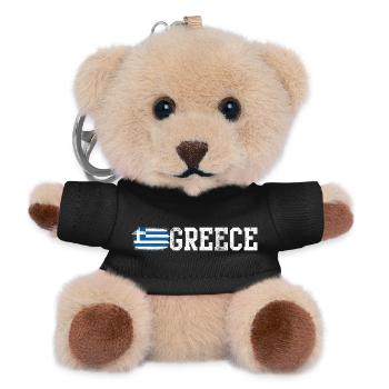 Typografie der griechischen Flaggen-Pinselkunst - Teddy Schlüsselanhänger - Schwarz - Vorne