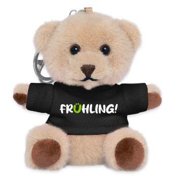 Frühling Saison Camping coole Quotes Comic Gesicht - Teddy Schlüsselanhänger - Schwarz - Vorne