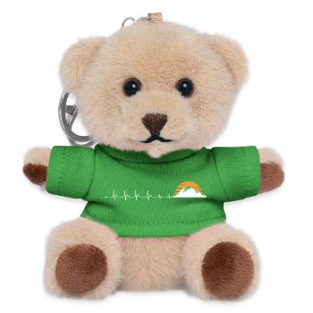 Heartbeat mountain sunset - Teddy Keyring - green - Front