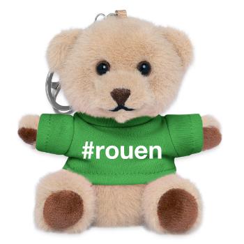 Rouen Frankreich France Hashtag - Teddy Keyring - green - Front
