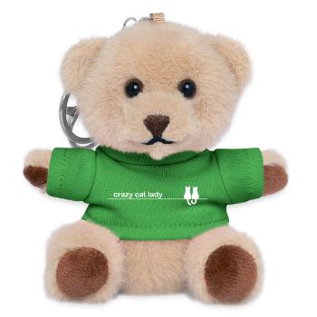 Funny Cat Sayings Crazy Cat Lady - Teddy Keyring - green - Front