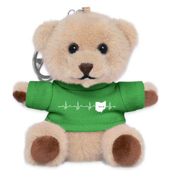 Ohio State Heartbeat EKG Proud USA State Roots - Teddy Keyring - green - Front
