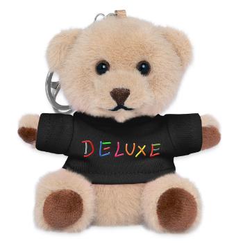 Deluxe Regenbogen Schriftzug - Teddy Schlüsselanhänger - Schwarz - Vorne