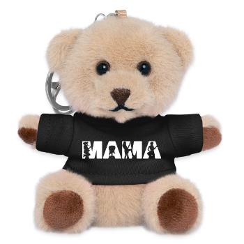 Guitare solo, Mama Musicienne de rock, silhouette Art - Porte-clés ourson - noir - Devant