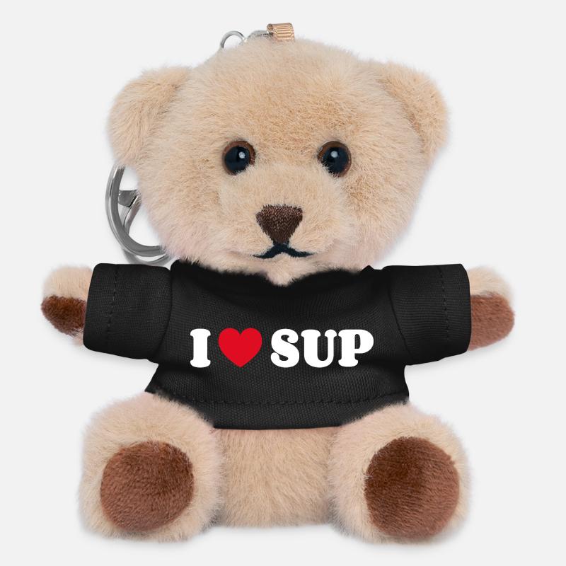 J’adore le paddle debout SUP, le paddle debout - Porte-clés ourson - noir