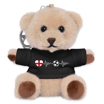 England Fussball Herzschlag - Teddy Schlüsselanhänger - Schwarz - Vorne