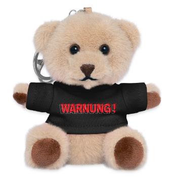 Warning - Modernes Statement Design - Teddy Schlüsselanhänger - Schwarz - Vorne