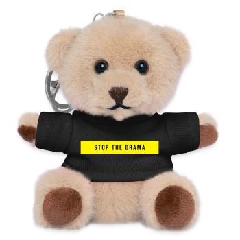 Stop the Drama Spruch - Teddy Schlüsselanhänger - Schwarz - Vorne