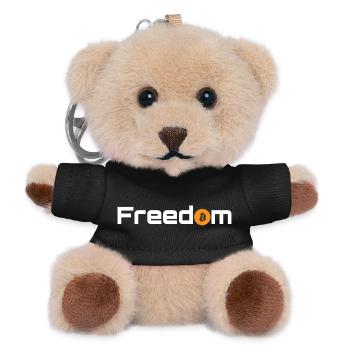 Orange Bitcoin Freedom - Teddy Schlüsselanhänger - Schwarz - Vorne