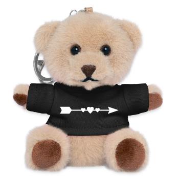 Arrow with heart - Teddy Keyring - black - Front
