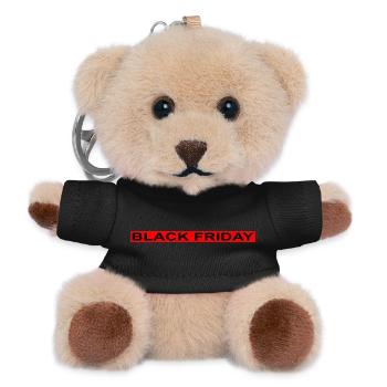 Black Friday roter Streifen - Teddy Schlüsselanhänger - Schwarz - Vorne