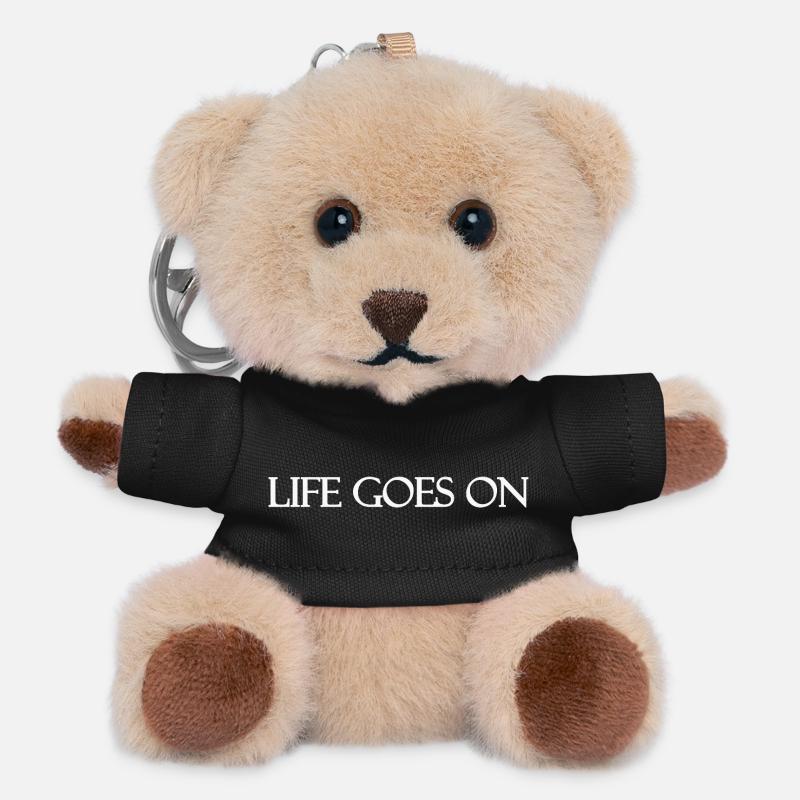 La vie continue blanche - Porte-clés ourson - noir