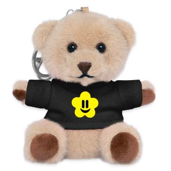 flower power smiley - Porte-clés ourson - noir - Devant