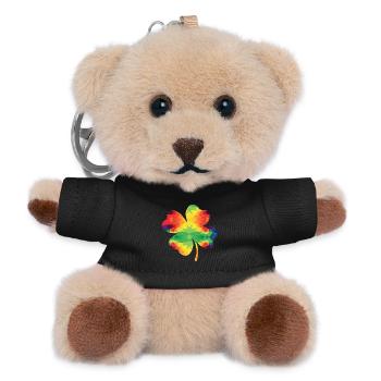 Colorful Shamrock - Teddy Keyring - black - Front