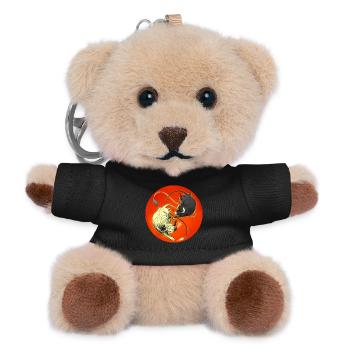 Stierduell im Feuerrad - Teddy Schlüsselanhänger - Schwarz - Vorne