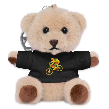 Bunter Biker - Teddy Schlüsselanhänger - Schwarz - Vorne