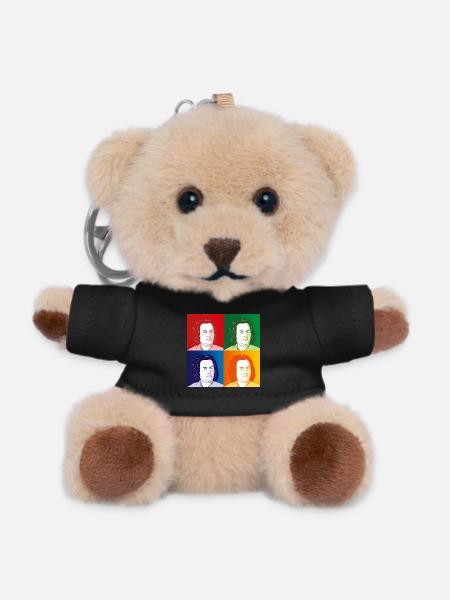Johann Sebastian Bach in cartoon style - Teddy Keyring - black