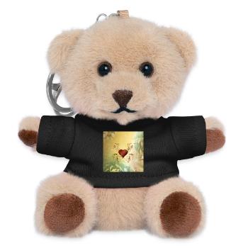 Wonderful decorative heart - Teddy Keyring - black - Front