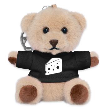 gros morceau de fromage avec des trous - Porte-clés ourson - noir - Devant