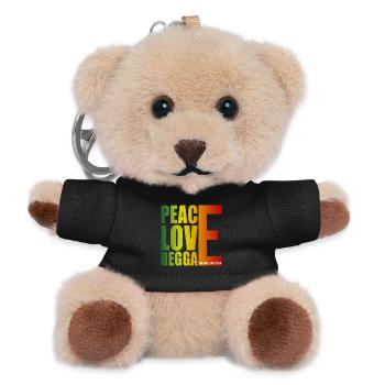 Peace Love Reggae Gradient - Teddy Schlüsselanhänger - Schwarz - Vorne