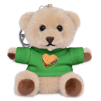 Kebab heart I love kebab kebab fast food burger - Teddy Keyring - green - Front