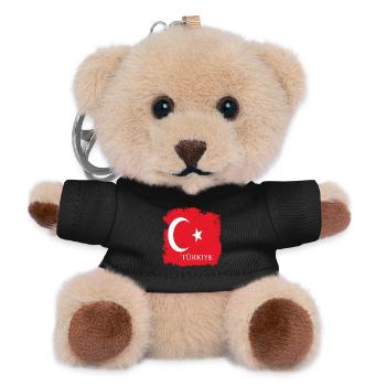 Türkische Flagge auf Kleidung Türkei Fahne Türkiye - Teddy Schlüsselanhänger - Schwarz - Vorne