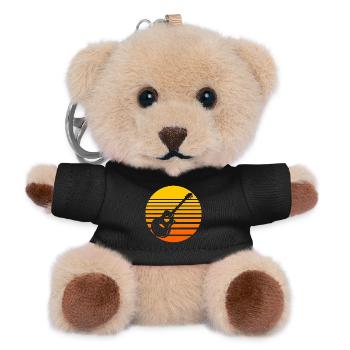Retro sunset with guitar design - Teddy Keyring - black - Front