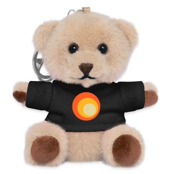 70er Jahre Kreise Muster - Teddy Schlüsselanhänger - Schwarz - Vorne