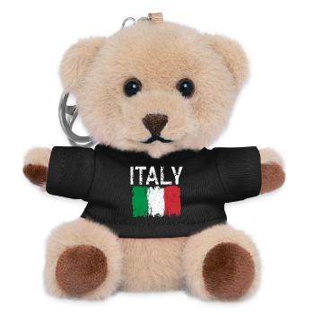 Drapeau Italien au coup de pinceau - Porte-clés ourson - noir - Devant