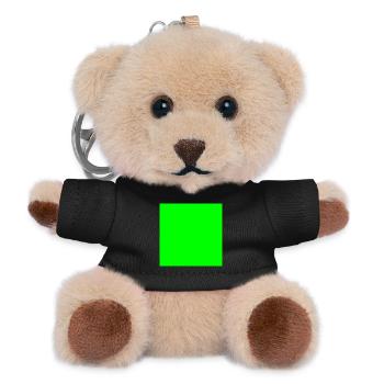 grüner Hintergrund Textur Vorlage personalisieren - Teddy Schlüsselanhänger - Schwarz - Vorne