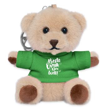 Beste Oma Der Welt! - Teddy Schlüsselanhänger - Grün - Vorne