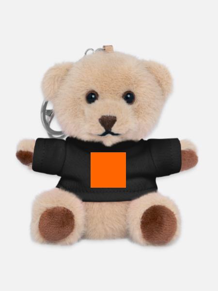 Farbblock Muster in Warm Orange Tönen - Teddy Schlüsselanhänger - Schwarz