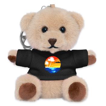 Palmen Karibik Insel Strandurlaub Meer Sommer - Teddy Schlüsselanhänger - Schwarz - Vorne