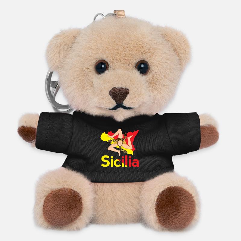 Trinacria Sicile Sicile Sicile idée cadeau - Porte-clés ourson - noir