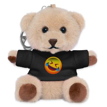 Laughing face - Teddy Keyring - black - Front