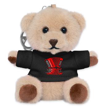 Akkordeon Musiker Musik - Teddy Schlüsselanhänger - Schwarz - Vorne